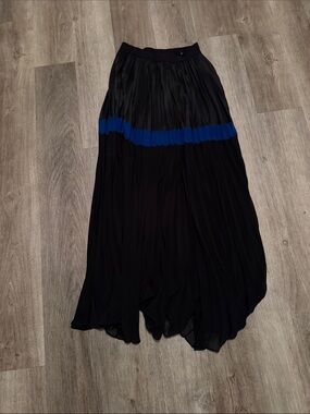 BCBGMaxAzria Black Maxi Skirt with Blue Band